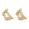 Brass Cubic Zirconia with Shell Pendants KK-K342-13G-1