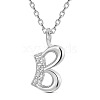 SHEGRACE Rhodium Plated 925 Sterling Silver Initial Pendant Necklaces JN898A-1