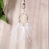Imitation Pearl Woven Net/Web with Feather Hanging Ornaments PW23030906336-1