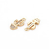 Brass Micro Pave Clear Cubic Zirconia Charms KK-S356-462-NF-2