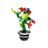 Handmade Lampwork Bird with Potted Plant Display Decoration LAMP-Q005-02A-2