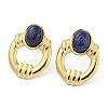 Ion Plating(IP) Real 18K Gold Plated 304 Stainless Steel Oval Stud Earrings EJEW-Z042-03B-2