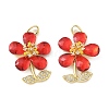 Brass Micro Pave Red Cubic Zirconia Pendants CU-CBA8C34-03G-1