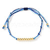 Brass Round Beads Braided Bead Bracelets AZ5003-1-1