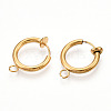 PVD Vacuum Plating 316 Surgical Stainless Steel Clip-on Hoop Earrings X-STAS-S101-13mm-01G-2