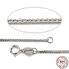 Anti-Tarnish Rhodium Plated 925 Sterling Silver Wheat Chains Necklace for Women STER-I021-03A-P-1