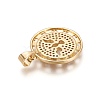 Brass Micro Pave Cubic Zirconia Pendants KK-K237-06G-3