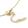304 Stainless Steel Crystal Rhinestone Round Snake Chain Butterfly Lariat Necklaces for Women NJEW-G141-01G-3