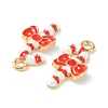 Christmas Alloy Enamel Pendants X-ENAM-D047-17G-05-3