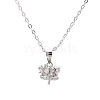 Rhodium Plated 925 Sterling Silver Clear Cubic Zirconia Crown Pendant Cable Chain Necklace Making STER-T007-105P-2