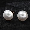 304 Stainless Steel Plastic Imitation Pearl Stud Earrings EJEW-R030-01G-02-3