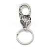 Tibetan Style 316 Surgical Stainless Steel Fittings with 304 Stainless Steel Key Ring FIND-Q101-05AS-1