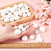 120Pcs 4 Styles Spray Painted White Wood Cabochons WOOD-TA0001-52-21