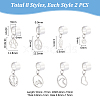 8 Pairs 8 Styles 304 Stainless Steel Cuff Earings EJEW-UN00005-3