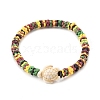 7Pcs 7 Colors Handmade Plum Polymer Clay & Synthetic Turquoise Beads Stretch Bracelets for Women BJEW-JB11538-3