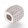 Brass Micro Pave Cubic Zirconia Beads ZIRC-F062-14-3