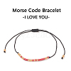 Morse Code I LOVE YOU Bracelets BJEW-JB08949-01-6
