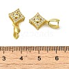 Rack Plating Brass Micro Pave Clear Cubic Zirconia Ice Pick Pinch Bails KK-K340-32G-3