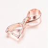 Real Rose Gold Plated Brass Pendant Pinch Bails KK-E702-04RG-NF-1