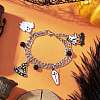 Halloween Theme 304 Stainless Steel Figaro Chains Multi-strand Bracelets BJEW-JB12094-02-1
