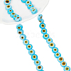  1 Strand Handmade Evil Eye Lampwork Beads Strands LAMP-NB0001-86B-1