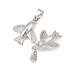 Brass Micro Pave Clear Cubic Zirconia Pendants KK-G549-18B-P-2
