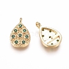 Brass Micro Pave Cubic Zirconia Pendants X-KK-D156-07G-D-2