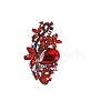 Flower Alloy & Glass Brooch PW-WGC0DFD-02-1