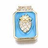 Brass Micro Pave Clear Cubic Zirconia Pendants ZIRC-S067-058-NR-2