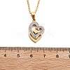 304 Stainless Steel Crystal Rhinestone Heart Pendant Cable Chain Necklaces for Women NJEW-Z056-01E-G-5