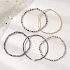 5Pcs 5 Styles Natural Rainbow Moonstone & Iolite & Non-magnetic Synthetic Hematite Beads Bracelets BJEW-JB13090-1