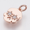 Brass Micro Pave Cubic Zirconia Charms ZIRC-F083-012RG-RS-1