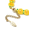 Sunflower Woven Glass Beaded Bracelets BJEW-MZ00098-3