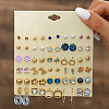 30Pairs Alloy & Plastic Imitation Pearl & Rhinestone Stud Earring Sets WGF62EF-14-1