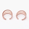 Brass Cuff Earrings EJEW-P188-02RG-3