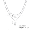 Elegant Double-layer Stainless Steel Moon Star Pendant Necklaces for Women LZ1319-2-2