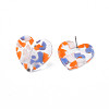 Acrylic Heart Stud Earrings with 316 Stainless Steel Pins for Women EJEW-N050-04-3