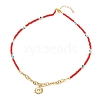 Crimson Glass Seed Beaded Necklaces NJEW-JN03724-02-4