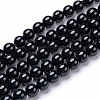 Natural Black Onyx Round Bead Strands X-G-T055-6mm-10-1