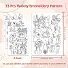 4 Sheets 11.6x8.2 Inch Stick and Stitch Embroidery Patterns DIY-WH0455-169-2