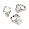 Square Natural Pearl Finger Rings RJEW-K286-09P-4