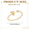 1Pc Letter Brass Rhinestone Open Cuff Rings for Women AJEW-LP0004-47Z-G-2