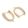 Brass Micro Pave Clear Cubic Zirconia Hoop Earring Findings ZIRC-YW0001-07G-2