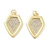 Rack Plating Brass Micro Pave Cubic Zirconia Pendants KK-Z071-47G-1