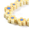 Handmade Flower Printed Polymer Clay Beads Strands CLAY-M003-07C-3