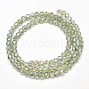 Faceted(32 Facets) Round Full Rainbow Plated Electroplate Glass Beads Strands EGLA-J130-FR07-2