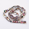 Electroplate Crystal Glass Square Beads Strands EGLA-F064B-13-2