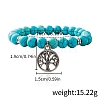 Synthetic Turquoise Beaded Stretch Bracelets PW-WGFC66C-12-1