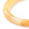 Imitation Gemstone Acrylic Curved Tube Beaded Stretch Bracelet BJEW-JB07981-02-5