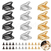 WADORN 12 Sets 3 Colors Zinc Alloy Double D Ring Clasps FIND-WR0010-83-1